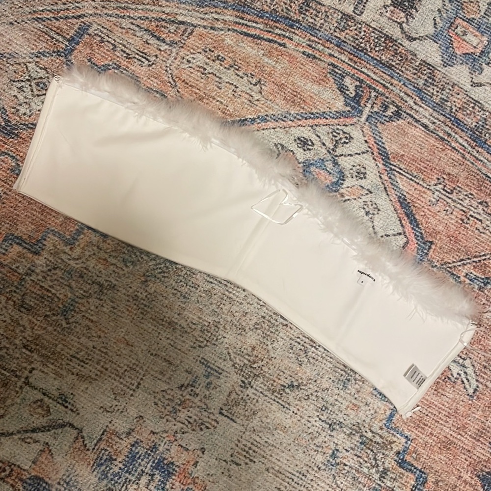 Superdown Olivia Strapless Feather Crop Tube Top - image 3